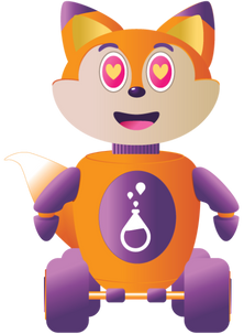 Fox character with heart eyes