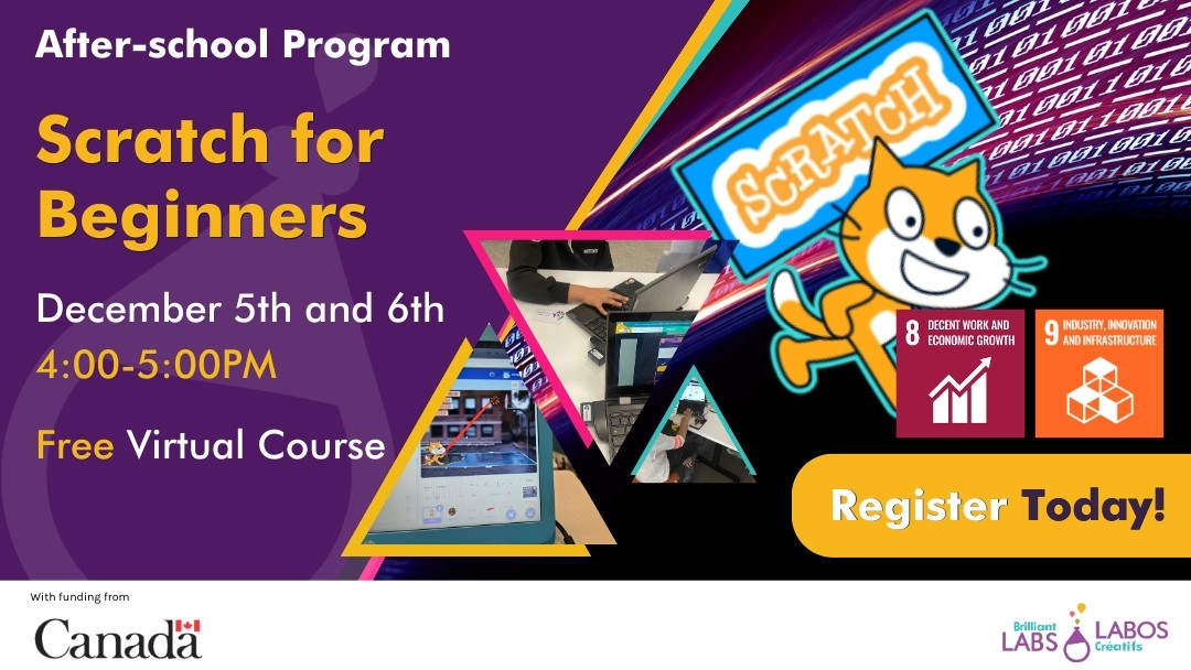 Virtual Beginner Scratch program feature poster