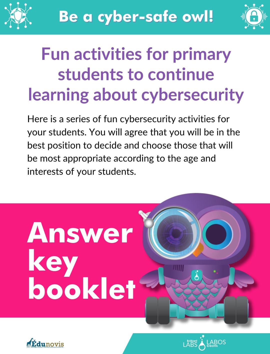 Cover image for the cybersecurity activity answer key